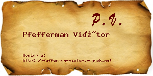 Pfefferman Viátor névjegykártya